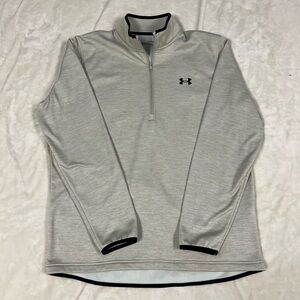 Under Armour Coldgear loose Beige/Cream Quarter-Zip fleece long-sleeve Pullover